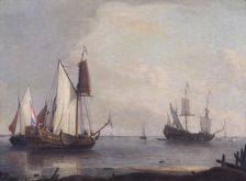 Dutch Shipping in a River 17th century. Artist: Abraham Storck