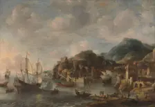 Dutch Ships in a Foreign Port, 1658. Creator: Jan Abrahamsz Beerstraten