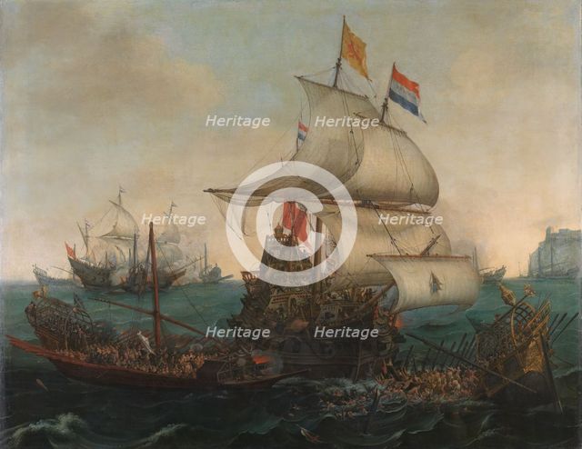 Dutch Ships Ramming Spanish Galleys off the English Coast, 3 October 1602, 1617. Creator: Hendrick Cornelisz Vroom.