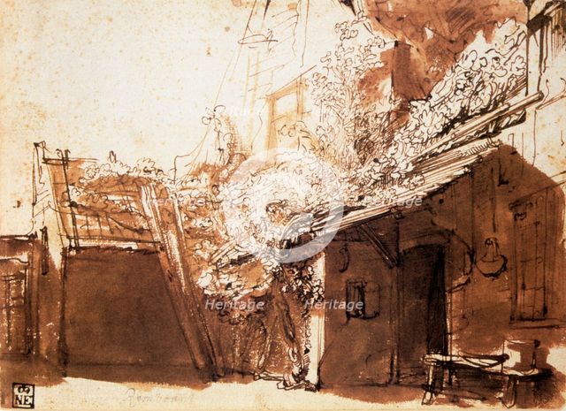 'Dutch Peasant House', 17th century. Artist: Rembrandt Harmensz van Rijn    