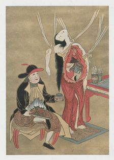 Dutch physician anatomizing a japanese woman, 18th century. Artist: Anonymous