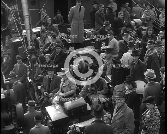 Dutch Refugees Fleeing Aboard Ships in the Netherlands, 1940. Creator: British Pathe Ltd.