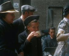 Dutch Refugees Having Tea at a Reception Centre in the United Kingdom, 1940. Creator: British Pathe Ltd