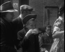 Dutch Refugees Having Tea at a Reception Centre in the United Kingdom, 1940. Creator: British Pathe Ltd