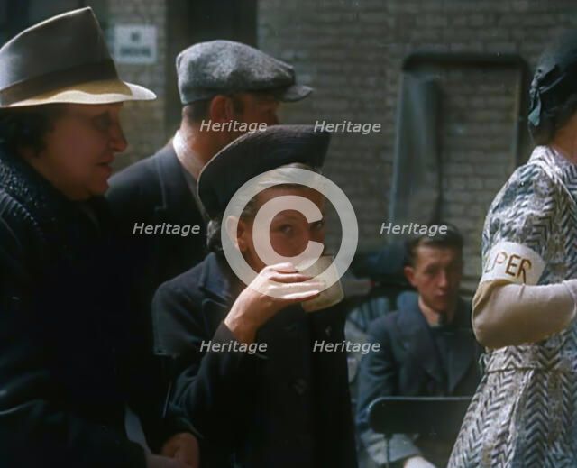Dutch Refugees Having Tea at a Reception Centre in the United Kingdom, 1940. Creator: British Pathe Ltd.