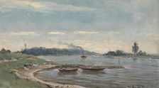 Dutch river view, 1847-1893. Creator: Pieter Louis Hoedt