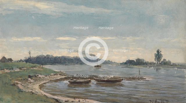 Dutch river view, 1847-1893. Creator: Pieter Louis Hoedt.