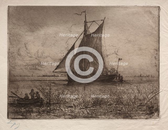 Dutch Riverscape. Creator: Ludovic Napoléon, Vicomte Lepic (French, 1839-1889).