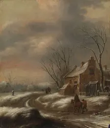 Dutch winter landscape, 17th century. Creator: Klaes Molenaer