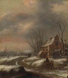 Dutch winter landscape, 17th century. Creator: Klaes Molenaer
