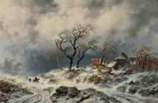 Dutch winter landscape (snowdrifts), 1870. Creator: Remigius Adrianus Haanen