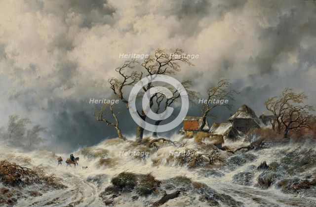 Dutch winter landscape (snowdrifts), 1870. Creator: Remigius Adrianus Haanen.