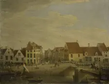Dutch Troops passing through the Fortress of Dendermonde, c.1820. Creator: Petrus Groenia