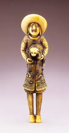 Dutchman Holding Dog, 18th century. Creator: Unknown