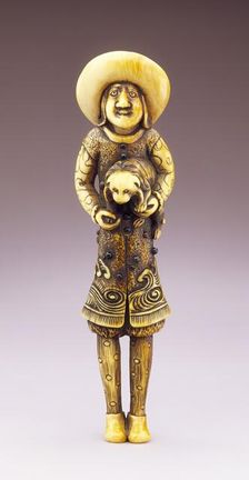 Dutchman Holding Dog, 18th century. Creator: Unknown