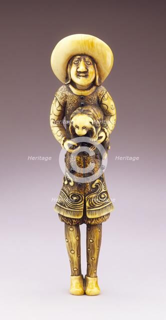 Dutchman Holding Dog, 18th century. Creator: Unknown.