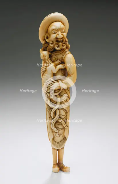 Dutchman Holding Dog, 18th century. Creator: Unknown.