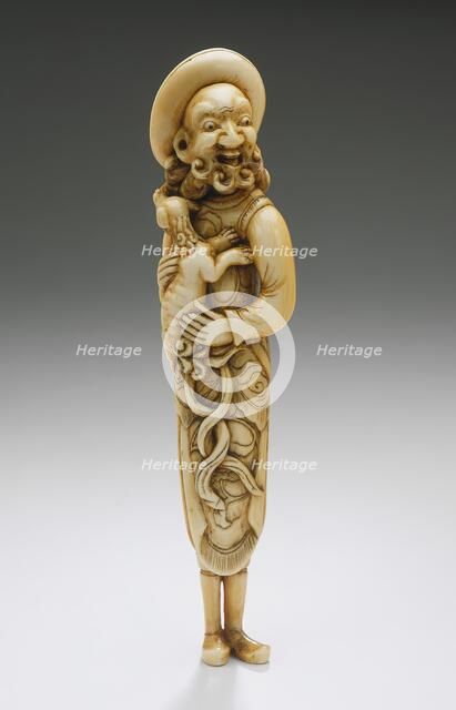 Dutchman Holding Dog, 18th century. Creator: Unknown.