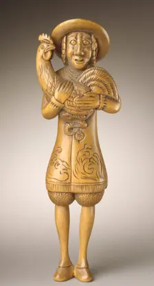 Dutchman Holding Rooster, 18th century. Creator: Unknown
