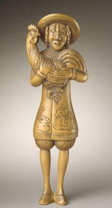 Dutchman Holding Rooster, 18th century. Creator: Unknown