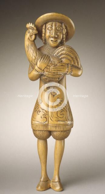 Dutchman Holding Rooster, 18th century. Creator: Unknown.