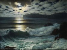 Dubrovnik by moonlight, 1915. Creator: Kasparides, Eduard (1858-1926)