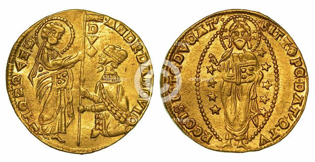 Ducato d'oro. Andrea Dandolo (1342-1354), Republic of Venice, 1345-1350. Creator: Numismatic, West European Coins  .