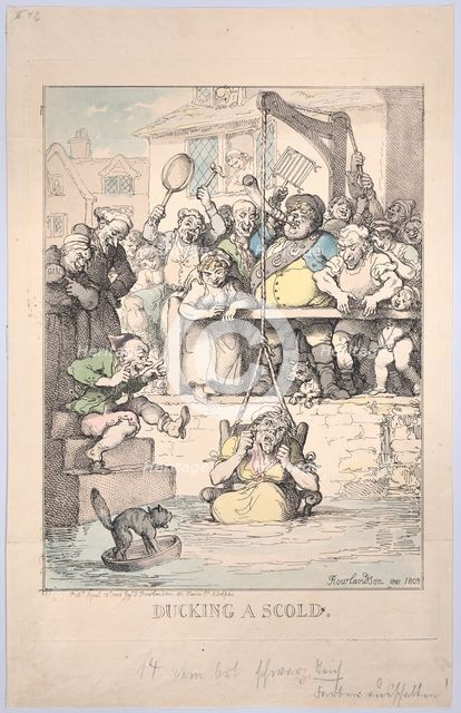 Ducking a Scold, April 12, 1803., April 12, 1803. Creator: Thomas Rowlandson.