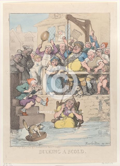 Ducking a Scold, April 12, 1803., April 12, 1803. Creator: Thomas Rowlandson.