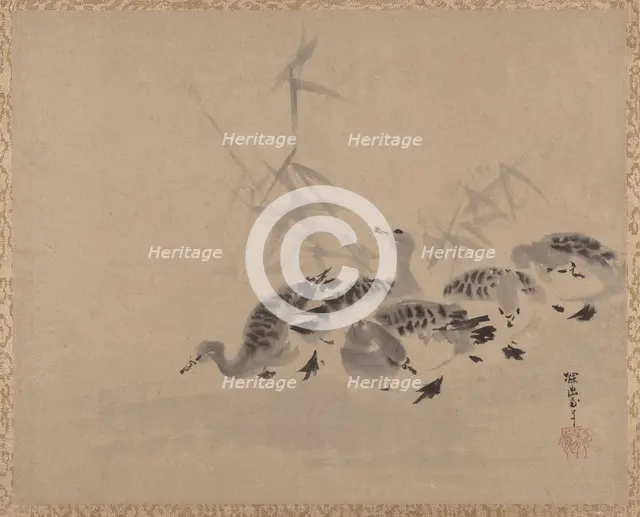 Ducks and Reeds, ca. 1650. Creator: Kanô Tan'yû.