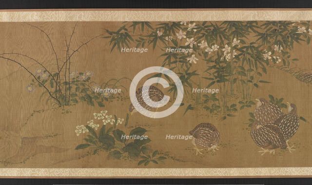 Ducks, flowers, and quail, Ming dynasty, 1368-1644. Creator: Unknown.
