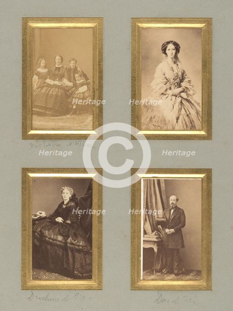 [Duchesse d'Albe, Unknown Sitter, Duchesse de Morny, and Duc de Morny], before 1865. Creator: Pierre-Louis Pierson.