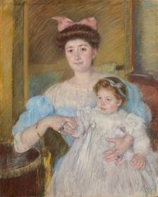 Duchesse de Morel d'Arleux and Her Son, 1906. Creator: Cassatt, Mary (1845-1926)