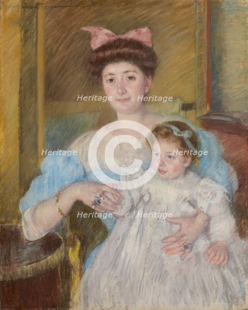 Duchesse de Morel d'Arleux and Her Son, 1906. Creator: Cassatt, Mary (1845-1926).
