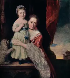 'Duchess of Devonshire as a Child with Georgina, Countess of Spencer 1760-61, (c1927). Artist: Sir Joshua Reynolds