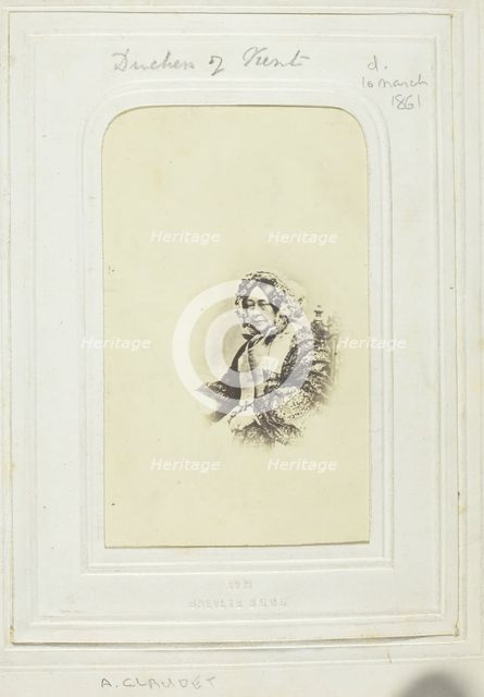 Duchess of Kent, ca, 1860. Creator: Antoine Francois Jean Claudet.