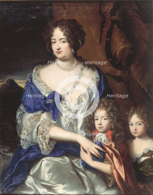 Duchess Sophia Dorothea of Brunswick and Luneburg with her children George and Sophia Dorothea. Artist: Vaillant, Jacques (1625-1695)