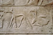 Duck and jackal, Hieroglyphic characters, Mastaba of Kagemni, Saqqara, Egypt, 2350 BC (2003). Creator: Unknown