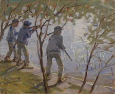 Duck shooting, 1934. Creator: Jonas Heiska