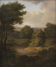 Duck Shooting in a Wooded Landscape, 1813. Creator: Julie Lutken