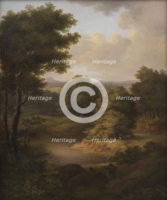 Duck Shooting in a Wooded Landscape, 1813. Creator: Julie Lutken.