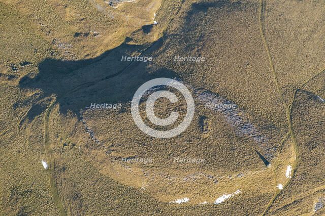 Dudderhouse Hill Long Cairn, recently scheduled, Austwick, Yorkshire Dales, 2025. Creator: Robyn Andrews.