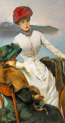 Due dame eleganti (Two elegant ladies) , 1885. Creator: Corcos, Vittorio Matteo (1859-1933)