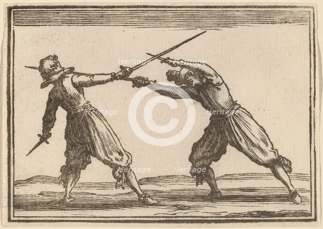Duel with Swords and Daggers, 1621. Creator: Edouard Eckman.