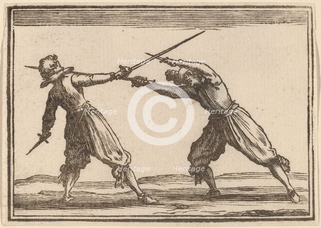 Duel with Swords and Daggers, 1621. Creator: Edouard Eckman.