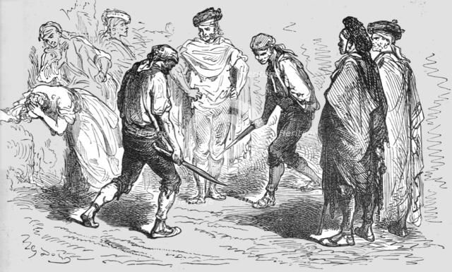 ''Duel with the Navaja; Notes on Spain', 1875. Creator: Unknown.