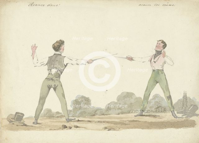 Dueling men, 1811-1873. Creator: Pieter van Loo.