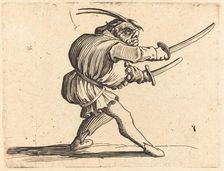 Duellist with Two Sabers, c. 1622. Creator: Jacques Callot