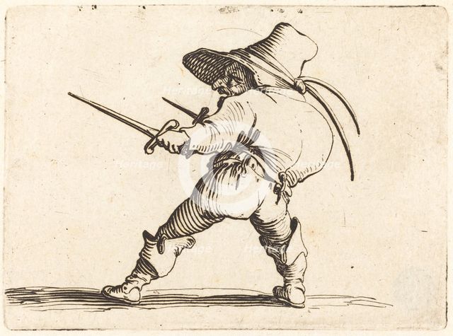 Duellist with Sword and Dagger, c. 1622. Creator: Jacques Callot.