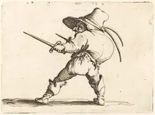 Duellist with Sword and Dagger, c. 1622. Creator: Jacques Callot